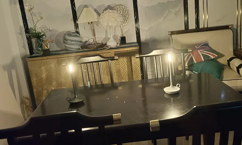 Rechargeable LED Candlelight Table Lamp - Touch Control Night Light for Restaurant, Bar & Desktop Decor