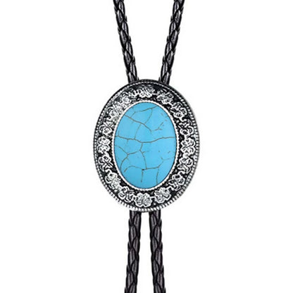 Golden Bolo Tie for Men – Adjustable Cowboy Garment Accessory with Bull Head Pendant, Western Style Necklace