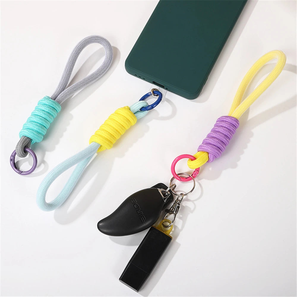 Fashionable Braided Lanyard Keychain: Creative Anti-Lost Knot Rope Strap for Women's Phone Cases and Car Keys - DIY Accessories with Fashion Keyring