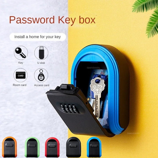 4-Digit Combination Wall Mounted Key Storage: Secure Plastic Lock Box for Home and Office - Indoor/Outdoor Key Safe Solution
