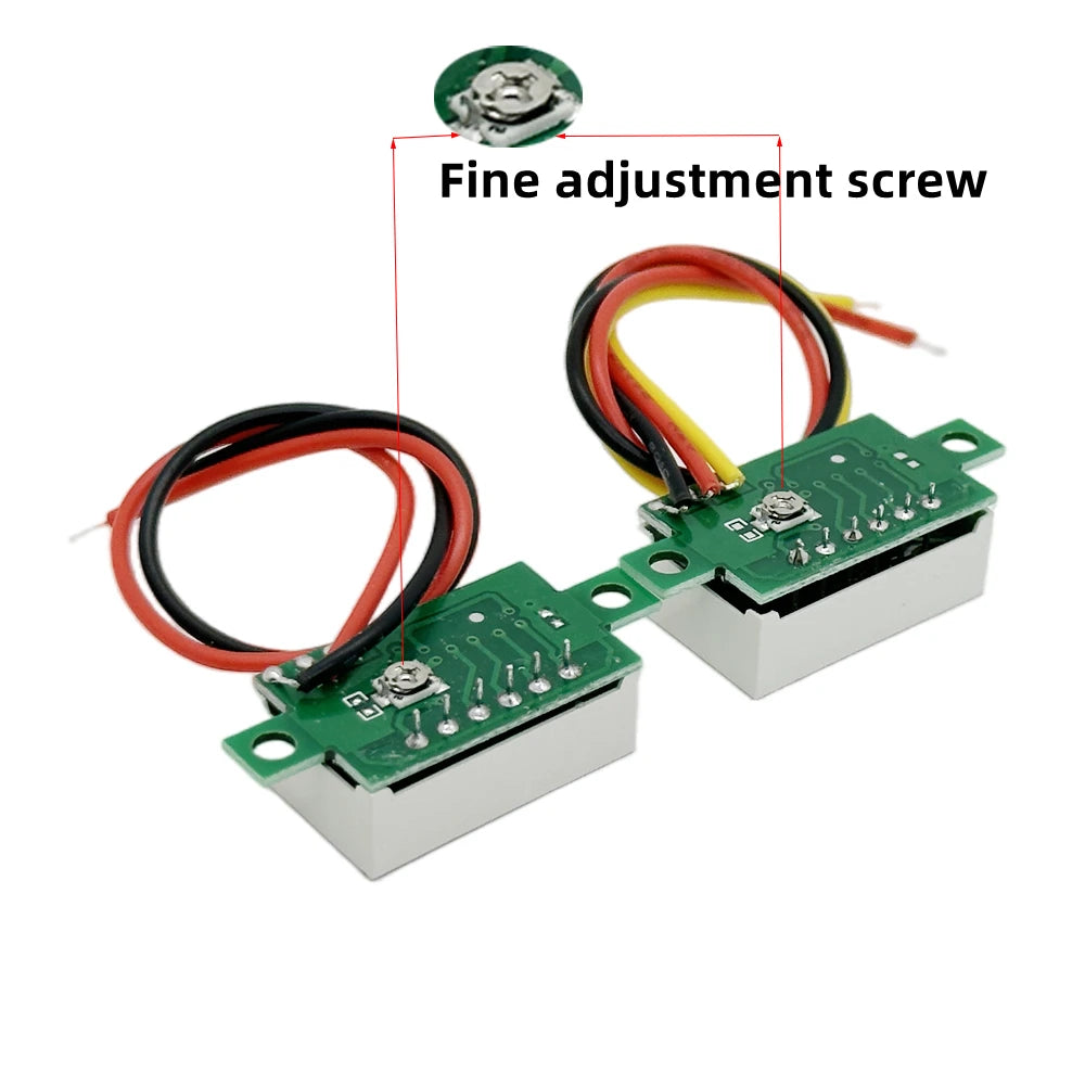 0.36 Inch Red/Blue Digital LED Mini Display - DC2.5V-32V or DC0-100V Voltmeter, Voltage Tester Panel Gauge for Motorcycle and Car