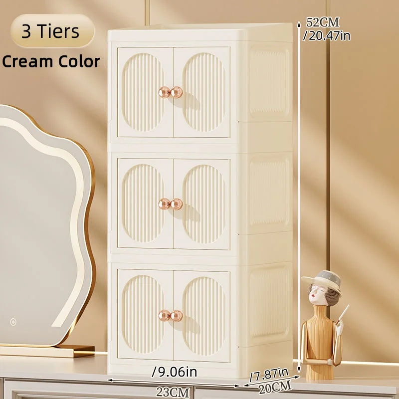 Foldable Desktop Makeup Organizer — Multi-Layer Large Capacity Storage for Cosmetics, Toiletries & Books