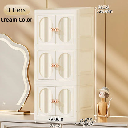 Foldable Desktop Makeup Organizer — Multi-Layer Large Capacity Storage for Cosmetics, Toiletries & Books