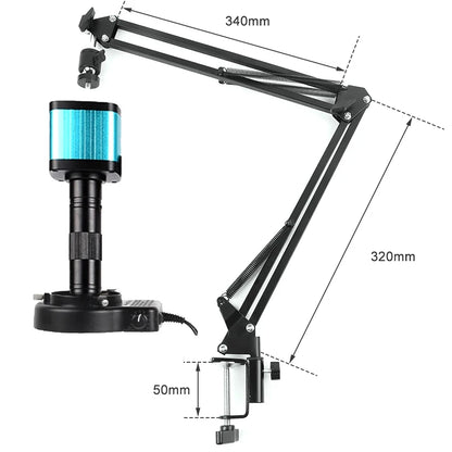 1-150X Zoom Lens Digital Microscope – 4K 48MP HD Industrial Camera with HDMI & Type C for Electronics Soldering