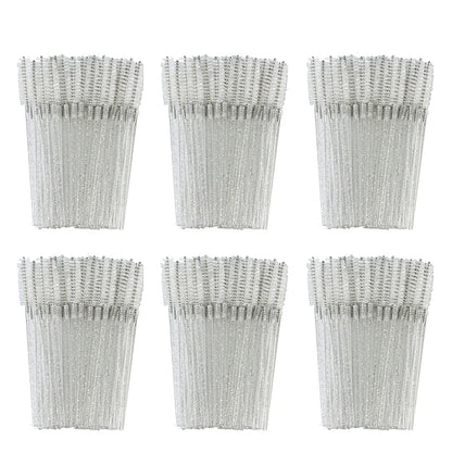 ANNAFRIS 50pcs Disposable Eyelash & Eyebrow Brushes — Soft Crystal Lash Extension Mascara Wands Makeup Tools