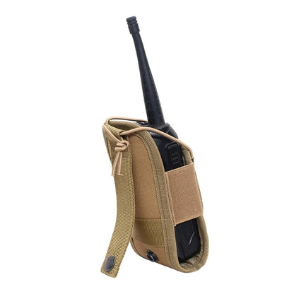 Tactical Molle Radio Walkie Talkie Pouch: 1000D Waist Bag Holder - Portable Interphone Holster Carry Bag for Hunting and Camping