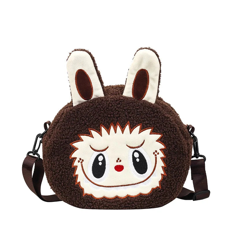 Labu Cartoon Crossbody Plush Bag – Kids Backpack & Shoulder Bag Doll Change Purse, Perfect Gift for Girls