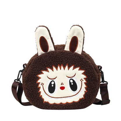 Labu Cartoon Crossbody Plush Bag – Kids Backpack & Shoulder Bag Doll Change Purse, Perfect Gift for Girls