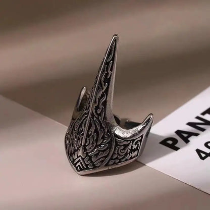 Vintage Punk Viking Bird Beak Alloy Opening Ring – Adjustable Men's Creative Party Jewelry Gift