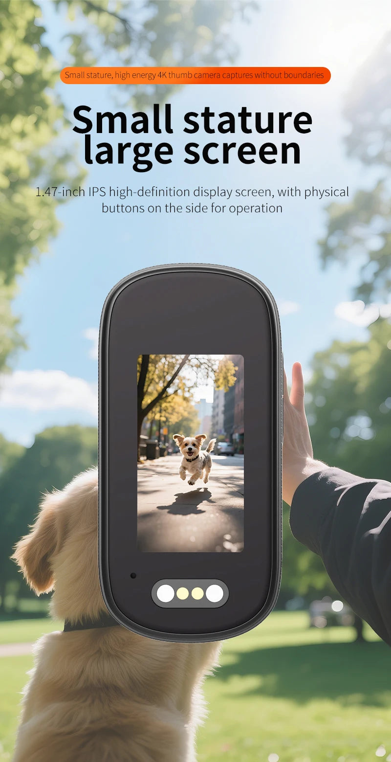 4K WiFi Mini Action Camera — Portable Thumb-Size Sport Cam for Outdoor, Helmet, Motorcycle, Cycling & Vlogging