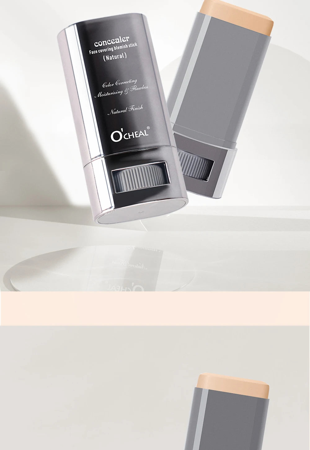 Ocheal Foundation and Contour Stick – Long-Wear Lightweight Concealer, Bronzer, and Brightening Makeup Pen