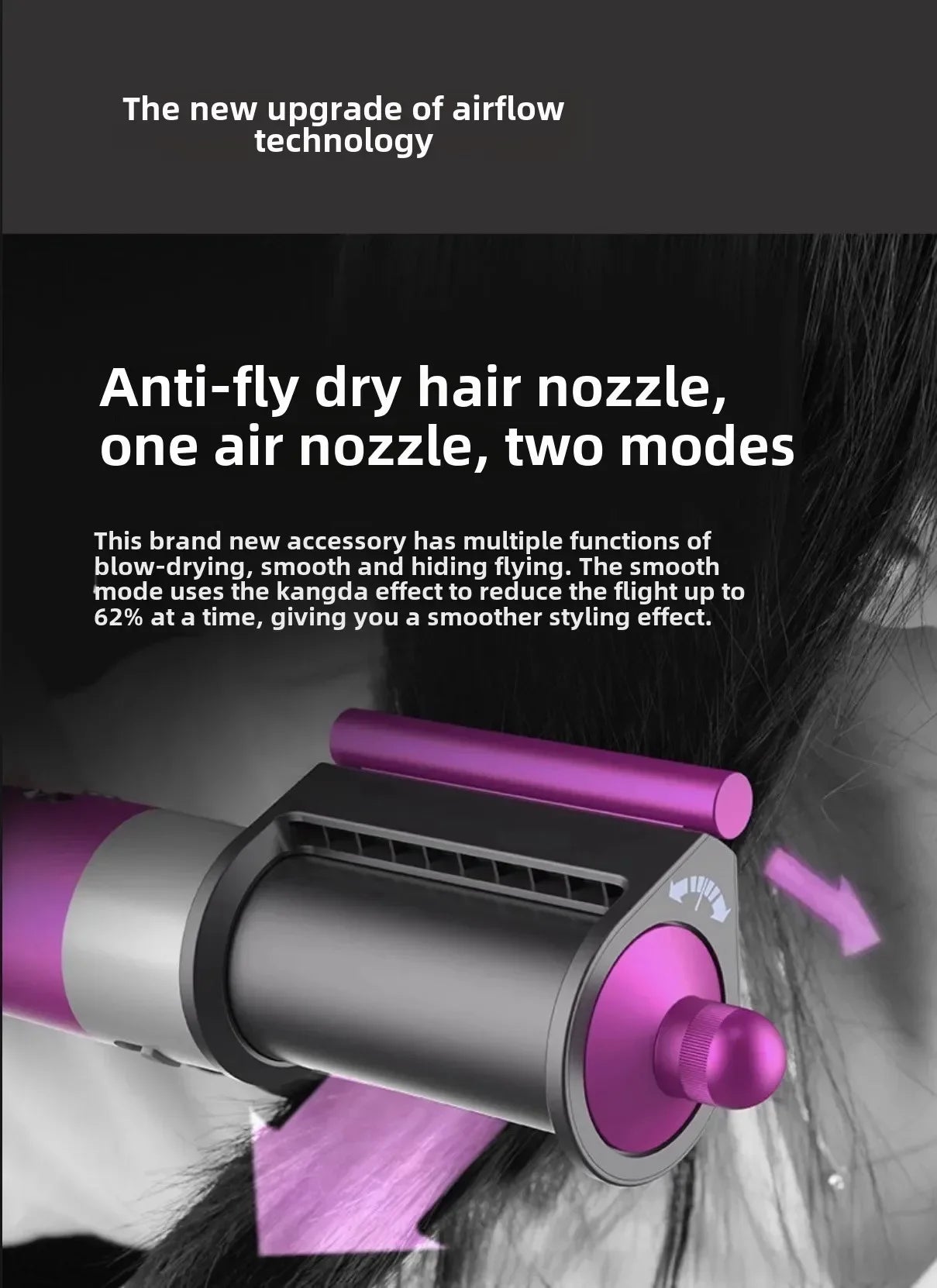 Shark FlexStyle Airflow Hair Attachment – Smooth Styling Nozzle to Reduce Hair Damage & Breakage