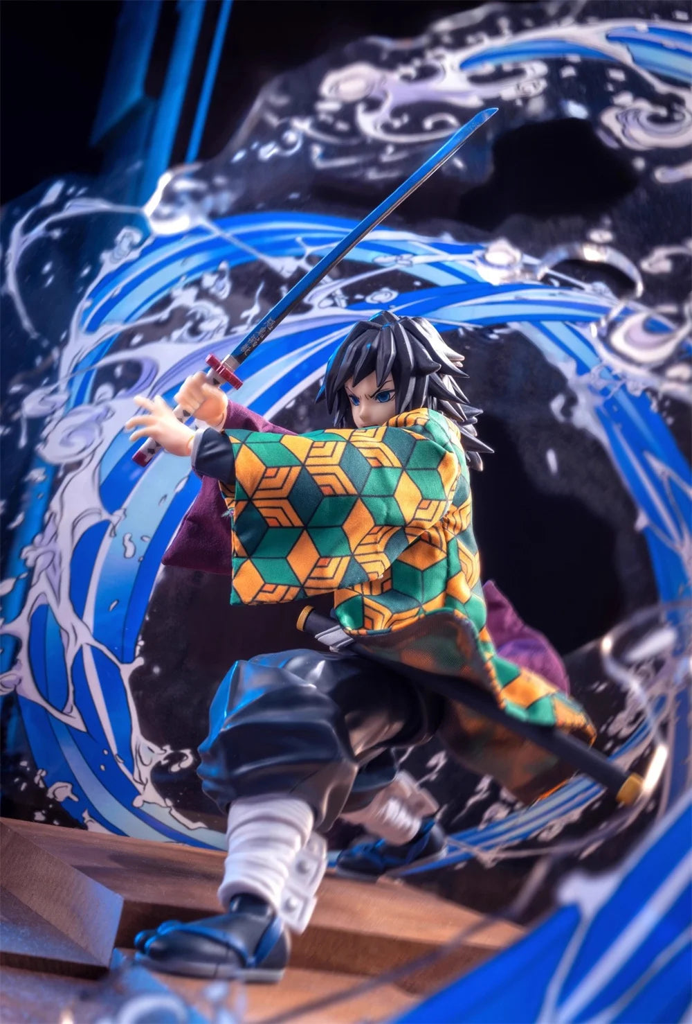 1/12 Scale Demon Slayer Action Figure – Tomioka Giyuu & Kamado Tanjirou with Grid Cloak Kimono for 6" Body Models