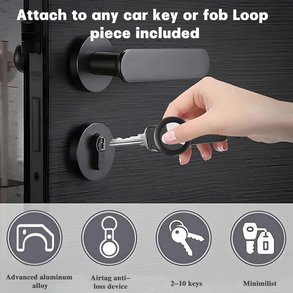 Compact Key Organizer – Minimalist Metal Key Holder for 2-6 Keys, Secure Keychain Case