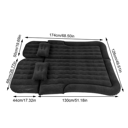 2-in-1 Car Inflatable Bed – PVC Flocking Travel Mattress & Soft Cushion for Car & SUV