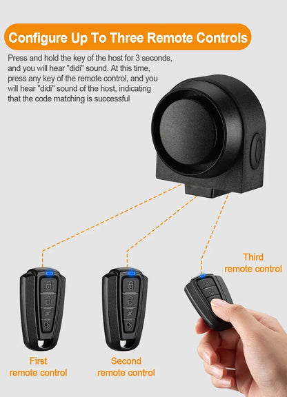 WSDCAM Bicycle Alarm – Waterproof Vibration Alarm with USB Charging & Remote Control, 110 dB Security for Bike & Motorcycle