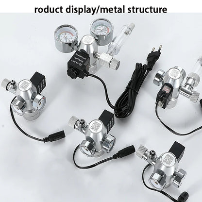 2024 DIY Aquarium CO2 Regulator – Electromagnetic Valve, Bubble Counter & Pressure Reducing Valve for Fish Tank CO2 Control System