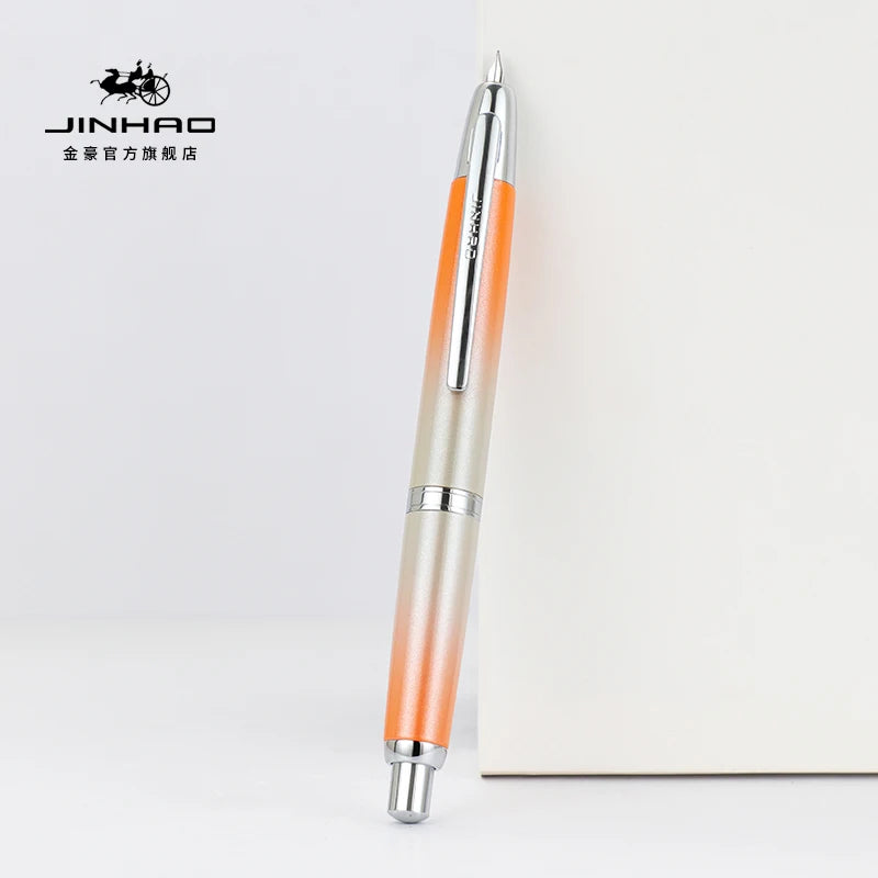 JINHAO 10 Metal Pearl Blue Fountain Pen – EF/F Nib, Pattern Design | Ink Pens for School, Office & Gifts