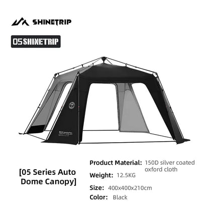 ShineTrip Oversized Dome Tent – Quick Setup, Waterproof & Sunproof Silver-Coated Canopy for Camping (05 Series)
