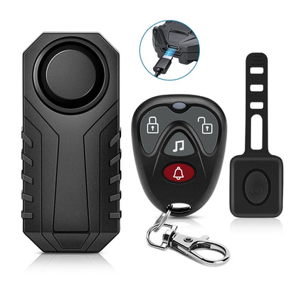 Wsdcam Vibration Bicycle Alarm – USB Rechargeable Anti-Theft Motorcycle Bike Alarm 113 dB Waterproof with Remote Control
