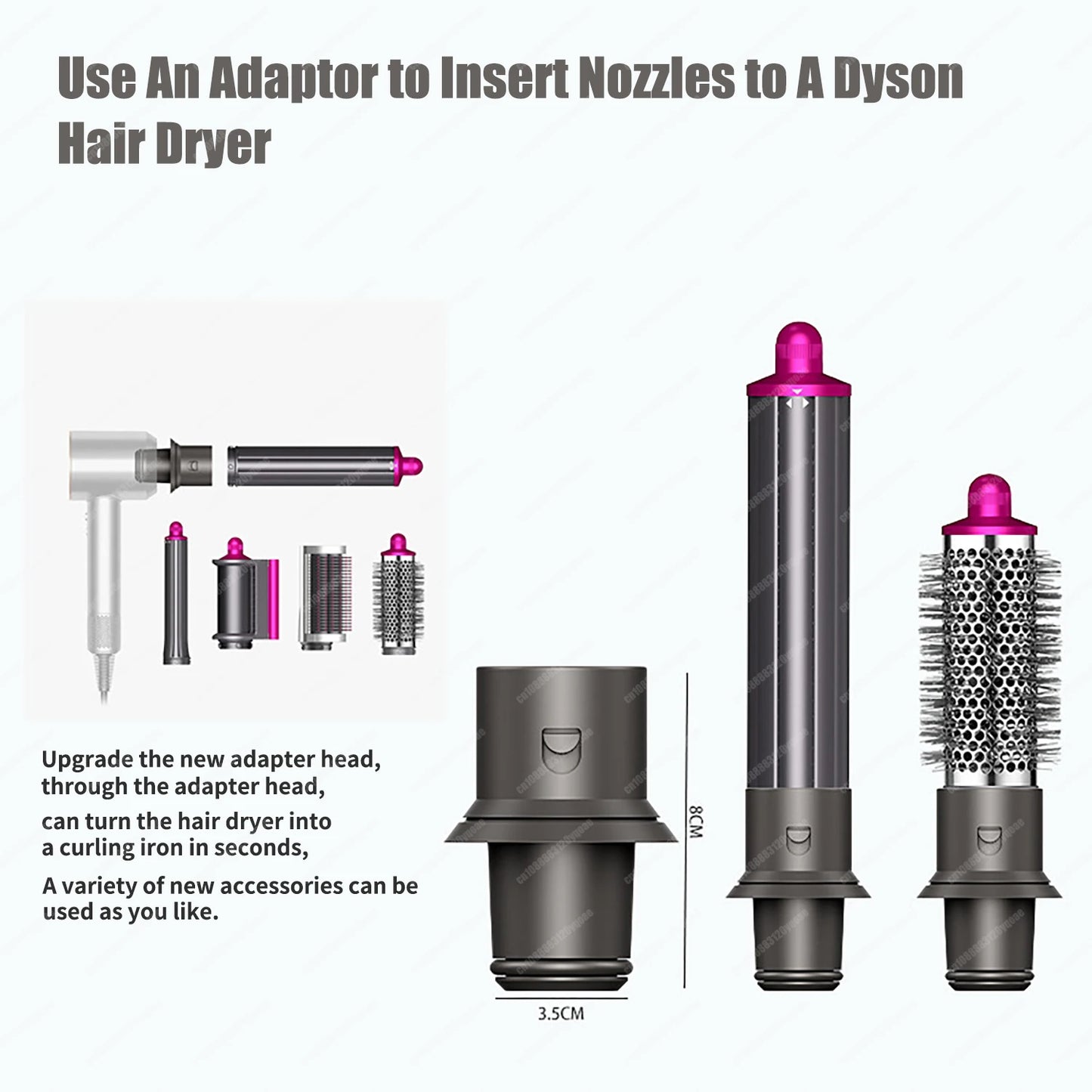 Anti-Flyaway Hair Styling Nozzle for Dyson Airwrap HS01/HS05 – Brush Attachment for Auto Curling & Dryer Accessories