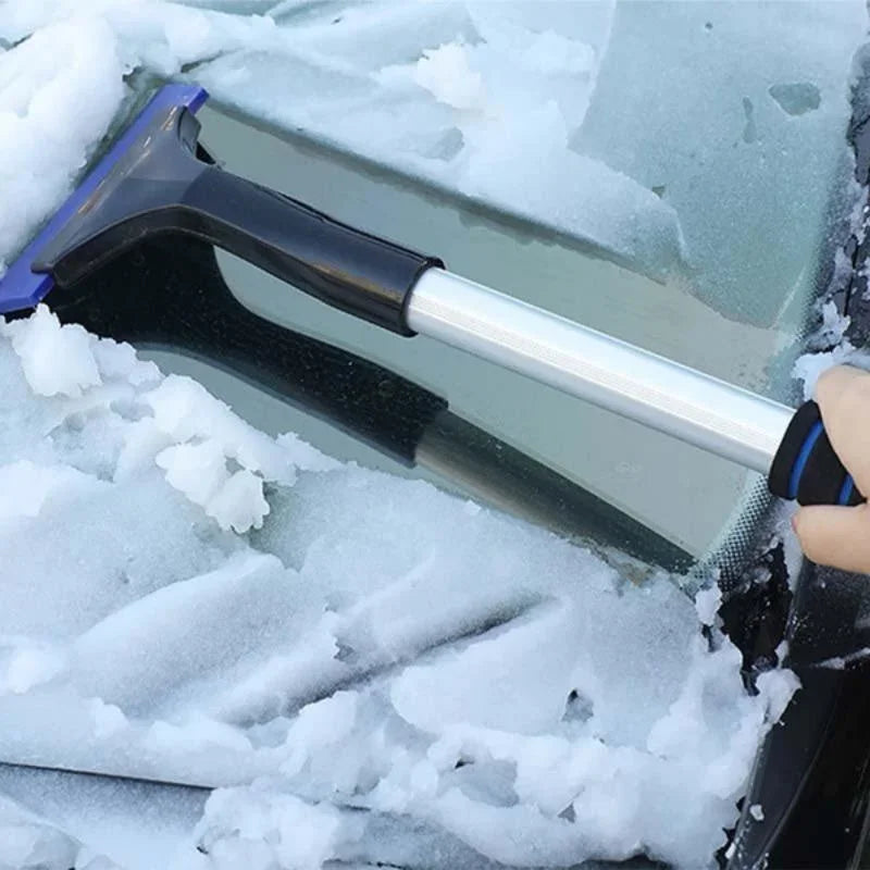 Extendable Aluminum Ice Scraper & Snow Brush – Telescopic Extra-Long Car Windshield Shovel