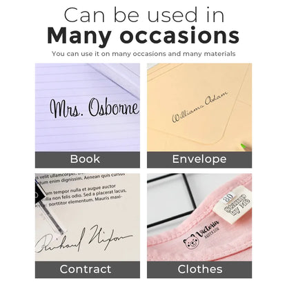 Custom Kid Name, Brand, Company Name Logo Teacher Leader Signature Child Clothing Contract Self-Inking Stamp - Refillable