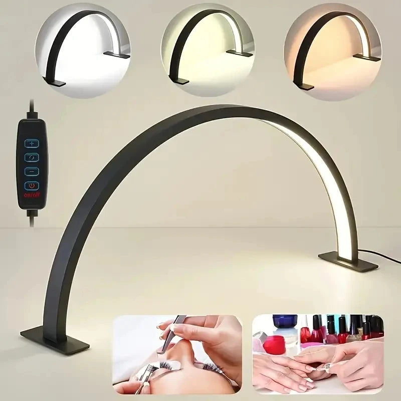 9New Moon Nail Work Lamp – Three-Color USB Beauty Desk Lamp for Nail Art & Eyelash, Black/White/Pink