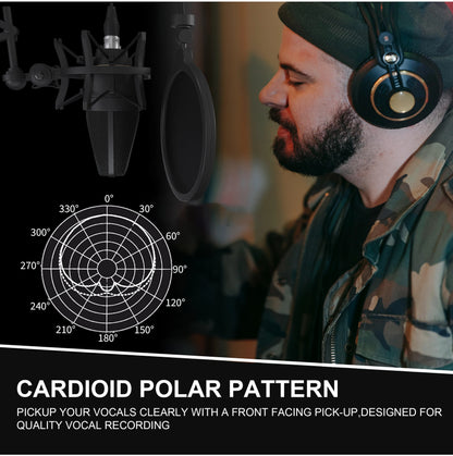 TLM 103 XLR Condenser Microphone – Professional Cardioid Studio Mic for Podcasting, Voice Over, Streaming & Home Recording