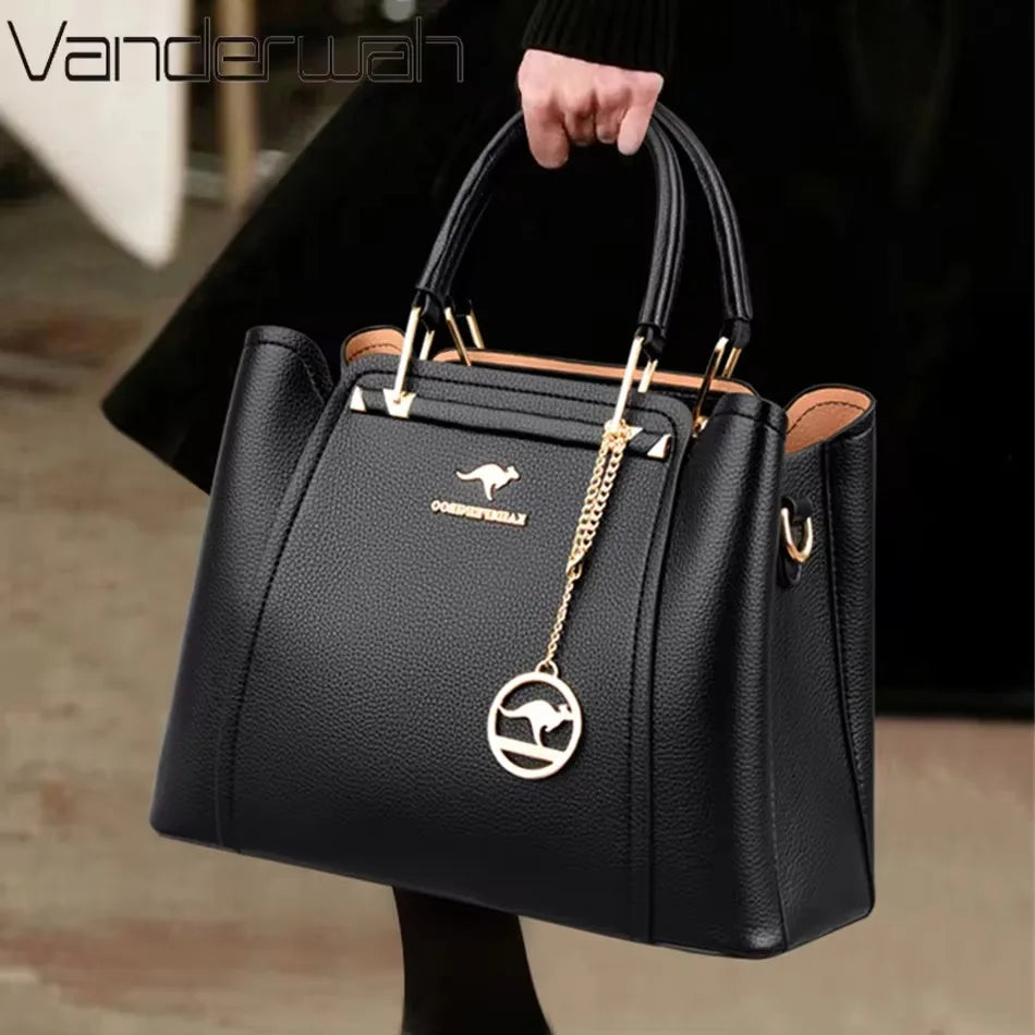 Luxury Women’s Leather Handbag – Large Capacity Shoulder & Crossbody Designer Bag