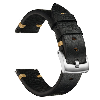 Genuine Leather Watch Straps - Vintage Italian Distressed Smart Watch Bands 20mm & 22mm for Men