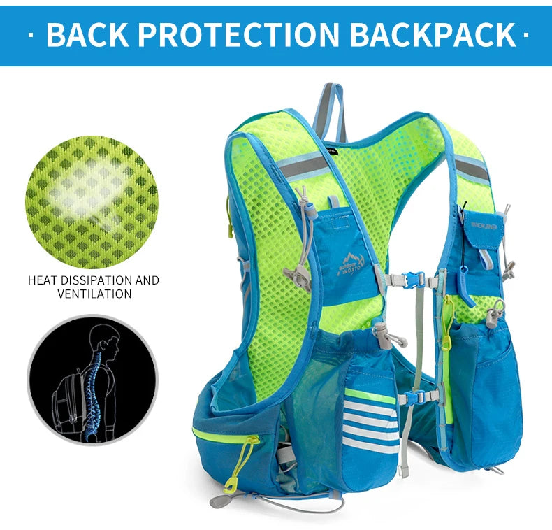 8L Running & Cycling Hydration Vest Backpack — Hiking & Marathon Water Pack with 1.5L Bladder and 500ml Bottle