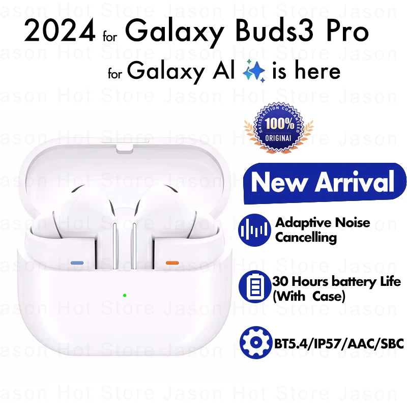 Galaxy Buds3 Pro Wireless Bluetooth Earbuds with Charging Case & Memory Foam Tips – Immersive Sound Headset