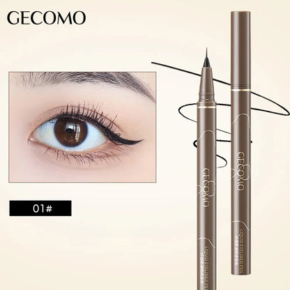 GECOMO 0.01mm Liquid Eyeliner – Super Slim, Waterproof, Quick-Dry, Long-Lasting & No-Smudge Pencil
