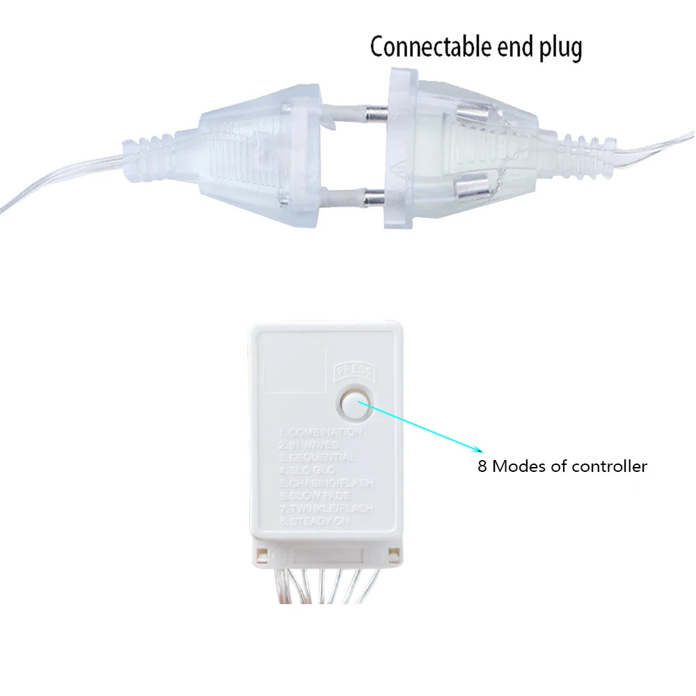 3.5M Star Curtain LED String Lights – 138 LEDs Fairy Lights for Christmas, Home, Bedroom, Window, Outdoor Party, and Holiday Decoration