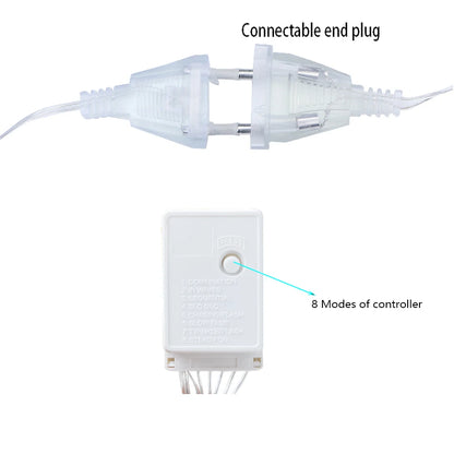 3.5M Star Curtain LED String Lights – 138 LEDs Fairy Lights for Christmas, Home, Bedroom, Window, Outdoor Party, and Holiday Decoration