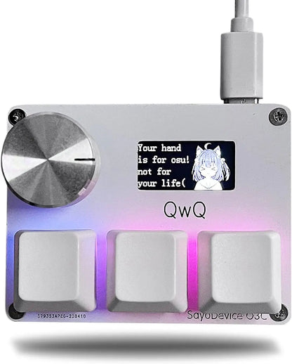 O3C SayoDevice OSU O3C Rapid Trigger Hall Switches – Magnetic Pink Keyboard Switches with Knob, Screen Copy & Paste Shortcut