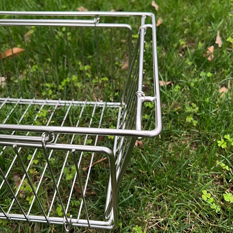 IGT Folding Stainless Steel Drain Basket – Lightweight Portable Camping Table Accessory