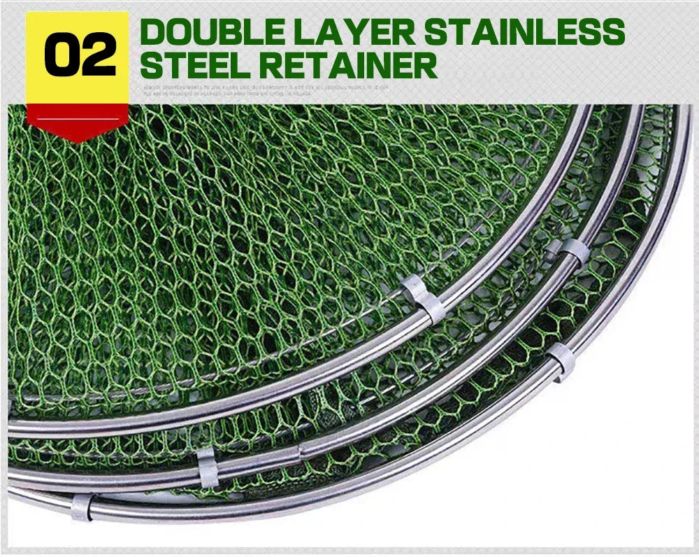 Folding Fishing Net 1.7m-3m – Large Shrimp, Carp & Crab Trap Creel for Surfcasting Accessories