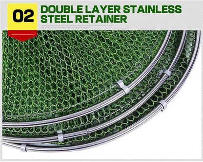 Folding Fishing Net 1.7m-3m – Large Shrimp, Carp & Crab Trap Creel for Surfcasting Accessories