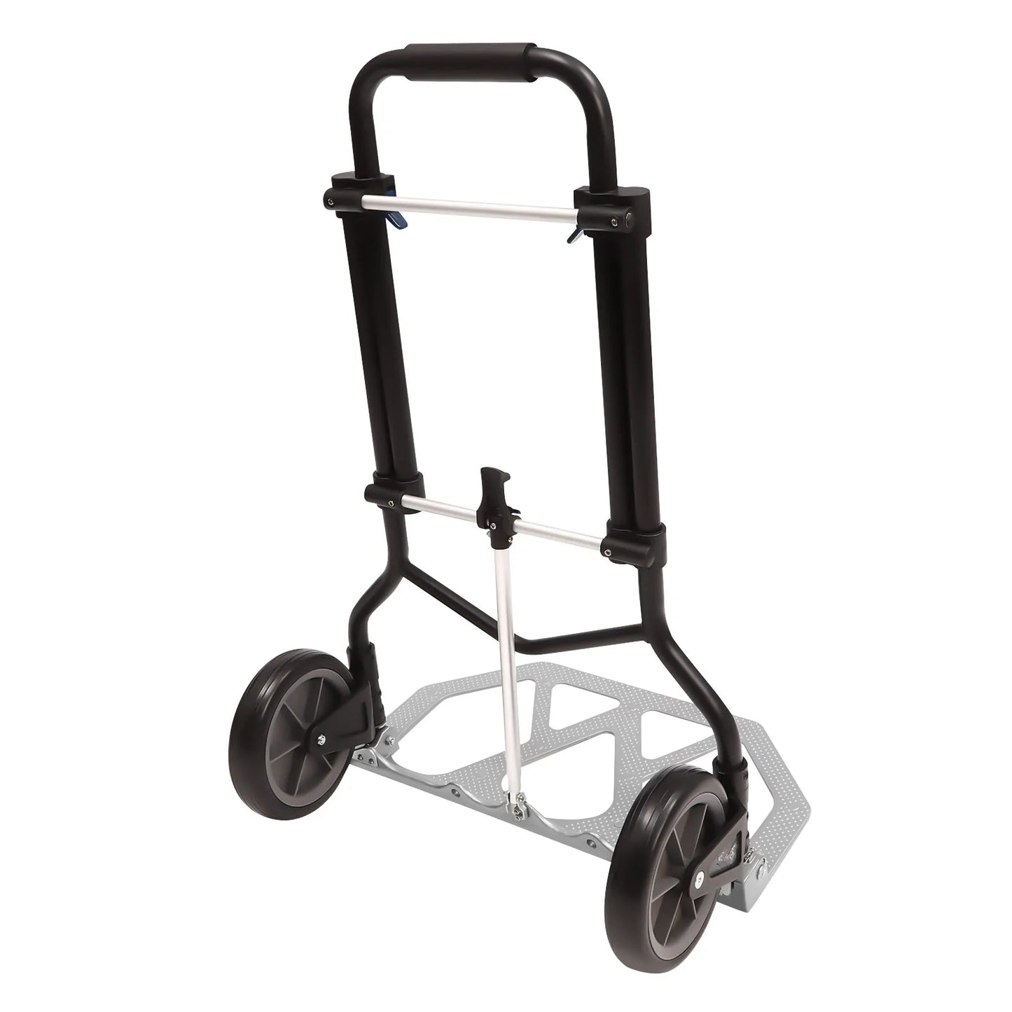 Folding Hand Truck & Dolly — Adjustable Height Aluminum Portable Cart with Anti-Slip Wheels, 264lb Capacity