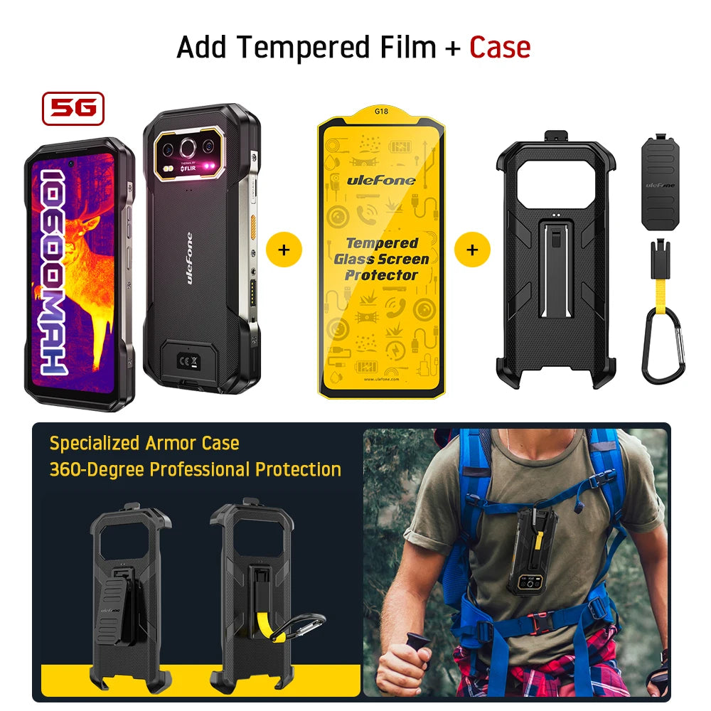 Ulefone Armor 27T Pro 5G Rugged Smartphone – 10600mAh, Android 14, 50MP+64MP Night Camera, 6.78" 120Hz, 24GB+256GB, NFC