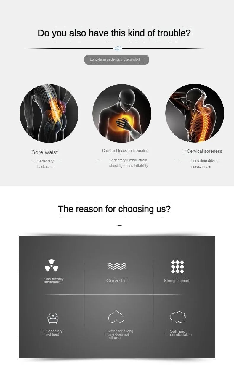 Orthopedic Memory Foam Coccyx Cushion – Tailbone & Sciatica Pain Relief for Office Chair & Car Seat, Non-Slip Comfort Design