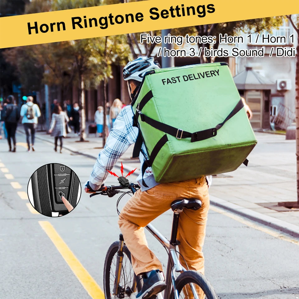 WSDCAM Bicycle Alarm – Waterproof Vibration Alarm with USB Charging & Remote Control, 110 dB Security for Bike & Motorcycle