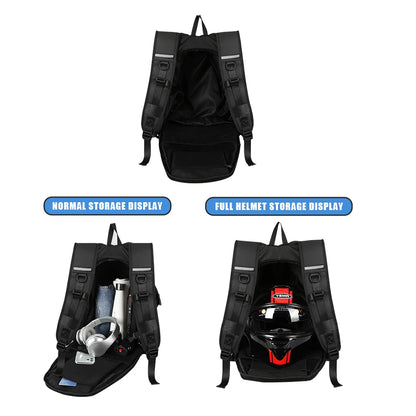 Waterproof Motorcycle Helmet Backpack: Riding Backpack for Men and Women - Large Capacity Travel Bag for Motorcycle Riders
