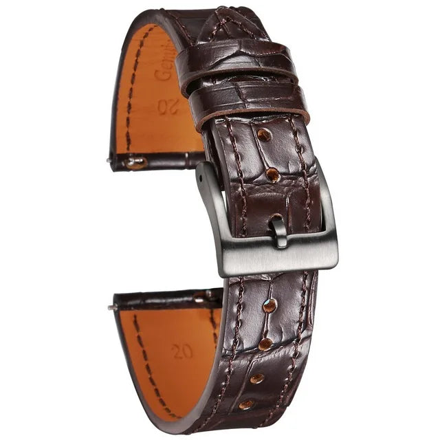 HEMSUT Genuine Leather Watch Band – Handmade Cowhide Quick Release Straps for Men 18MM-22MM