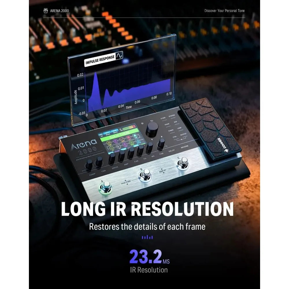 Donner Arena 2000 Multi-Effect Pedal – 278 Effects, IR AMP, Drum Looper, MIDI In, Software App for Electric Guitar