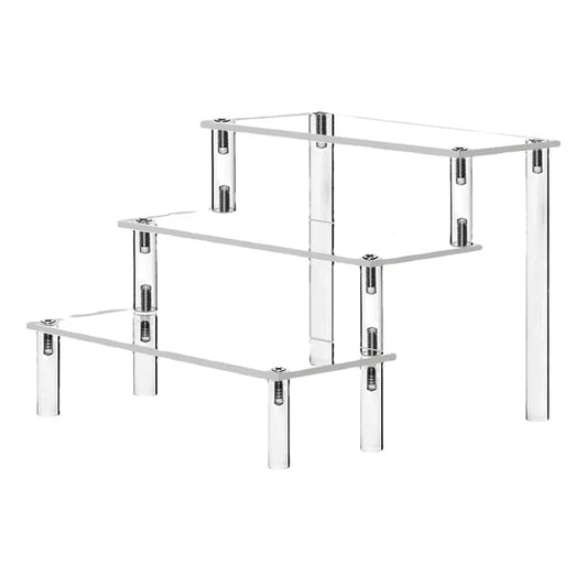 1-4 Tier Acrylic Display Stand - Durable Rack for Cupcakes, Perfumes, Dolls, and Blind Box Storage Shelf
