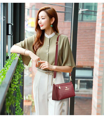 Luxury Women’s Leather Handbag – Large Capacity Shoulder & Crossbody Designer Bag