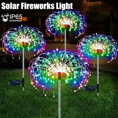 NEW 60LED Solar Fireworks Lights – Outdoor Waterproof Garden Lights with 8 Modes and Remote Control Decorative Lighting